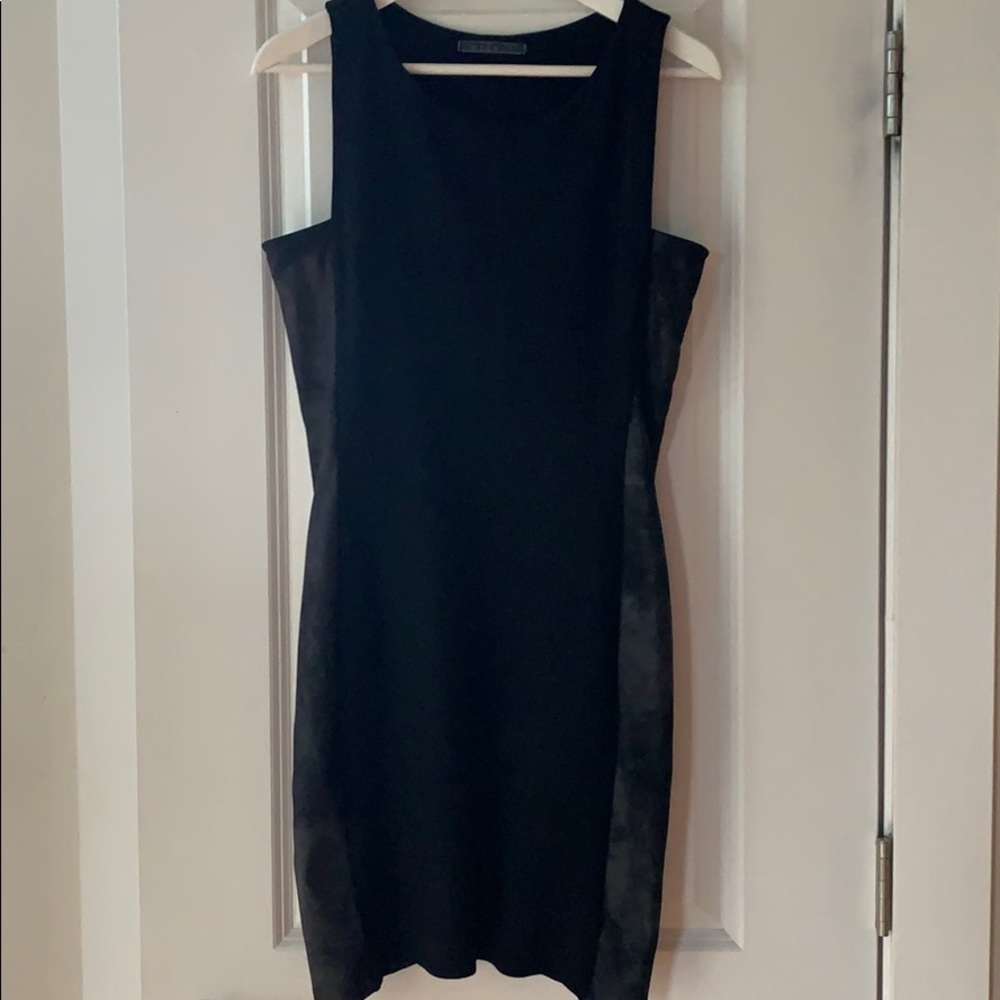 Velvet two tone black mini tank dress
